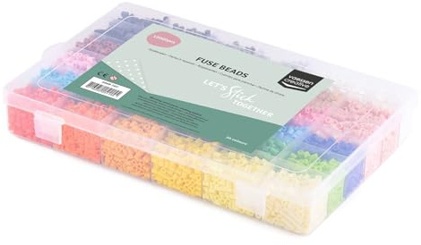 Vaessen Creative Bügelperlen Bunt Set 5 mm - 12.000 St. Steckperlen - 36 Farben - Bastelperlen für DIY, Schmuckherstellung, Dekoration, Untersetzer, Schlüsselanhänger und Kreative Bastelideen