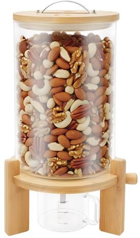 Qussse Getreidebehälter - 7.5L Müslispender Getreidespender Reisspender mit Messbecher - Lebensmittelspender für Reis, Mehl, Nüssen, Getreide, Süßigkeiten, Katzen- und Hundefutter