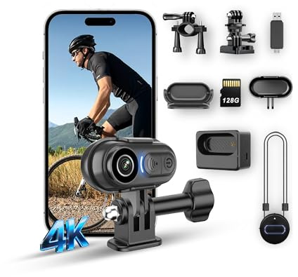 Body Camera 4K Mini, Wearable POV Action Cam with Audio & Video Recording 64GB, IPX7 Waterproof, 6-Axis Stabilization, Hands-Free Thumb Cameras for Cycling, Vlogging, Travel & Outdoor Activities