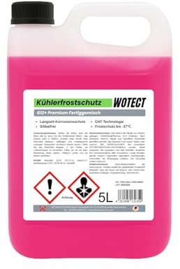 WWotan Solutions WOTECT 5L Kühlerfrostschutz G12+ Gebrauchsfertig bis -37°C – Kühlmittel mit Oat-Technologie – Lila – Für PKW, LKW & Maschinen – Langzeitschutz (1x5L)