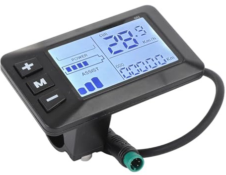 ZBIianxer Universeller Fahrrad Tachometer Kilometerzähler mit Echtzeitüberwachung für 24 V, 36 V, 48 V Elektrofahrzeuge und klarem LCD Bildschirm, Zyklus LCD Geschwindigkeitsmesser, wasserdicht