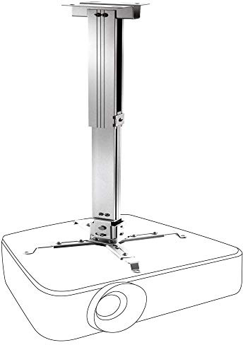 celexon universal Beamer-Decken-Halterung MultiCel Silber | 63-100 cm | neigbarer, schwenkbarer Projektor-Halter mit höhenverstellbarem Deckenabstand inkl. Kabelführung | Tragkraft max. 25Kg