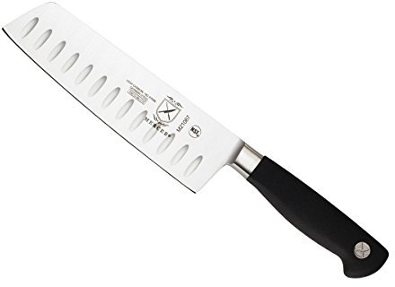 Mercer Culinary Genesis 7-Inch Nakiri-Granton Edge, Stainless Steel, Black, 38x10x3 cm