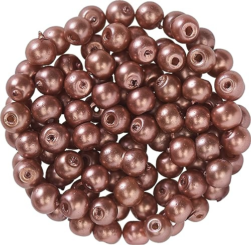PRACHT Glaswachsperlen 4 mm 100 Stk Perlen Glas 4.0 mm Ø 100 Stück Hellbraun