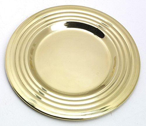 Glasuntersetzer, Getränkeuntersetzer RIPP-Rand 15 cm Messing poliert
