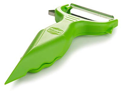 Börner Gemüseschäler (6-in-1) • Garnierschäler mit Reibe • Multifunktionsschäler für Obst & Gemüse • Schäler als Obstschäler, Universalschäler, Kartoffelschäler • Farbe: Grün
