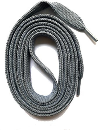 SNORS SCHNÜRSENKEL flach GRAU 130cm, reißfest, Made in Germany, universelle Flachsenkel aus Polyester für Sportschuhe Sneaker Turnschuhe und Laufschuhe - ÖkoTex, 6mm breit