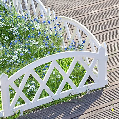 Sungmor Clôture de jardin, bordure blanche en plastique, bordures de pelouse, parterres de fleurs, bordures de plantes, panneaux décoratifs d'extérieur (longueur totale de 240 cm), léger et facile à