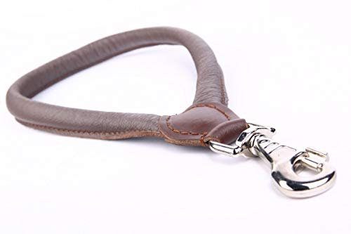 Echt-Leder-Hunde-Kurz-Führer-Leine 508 Hundeleine ø10x30cm lang DAS ORIGINAL in braun