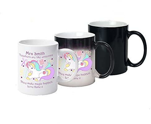 Teacher Thank You end of Term Personalised Colour Changing Mug - Unicorn Theme