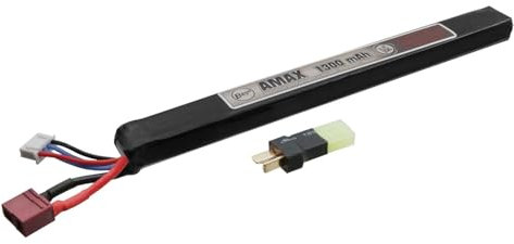Begadi AMAX LiPo Akku 11,1V 1300mAh 25C Slim / AK Single Stick mit Dean & Adapter auf Mini TAM