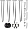 Relaxdays Hairpin Legs, 4er Set, 2 Streben, Metall, Haarnadel Tischbein für Hocker, Tisch & Schrank, 71 cm hoch, schwarz