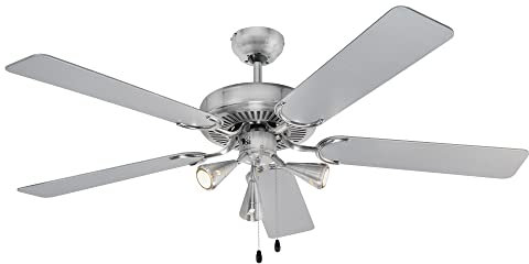 PROFI CARE PC DVL 3078 - Ventilateur de plafond - 5 pales - 132cm – Circulation d’air optimale - Chrome