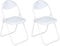 Nyxi Set of 2 Folding Chair, Padded Paris Faux Leather, Chair Home Office Dining (2 X Chair, White)
