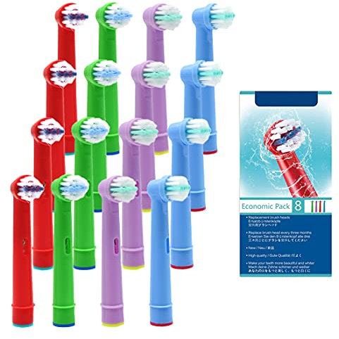FFYan 16pcs Kinderzahnbürstenkopf für Oral B, Kinder Ersatzbürstenköpfe für Braun elektrische wiederaufladbare Zahnbürste mit Paket