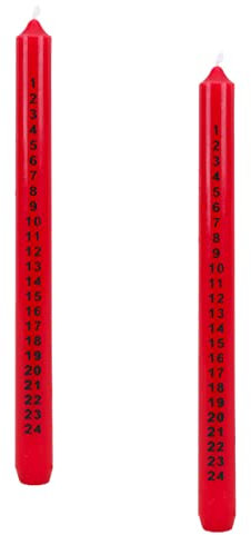Christmas Concepts® Paquete de 2 - Vela de Adviento de Navidad de 25 cm - Cuenta regresiva tradicional para Navidad (rojo)