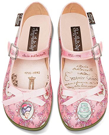 Hot Chocolate Design Chocolaticas Funky Canvas Damen Mary Jane Flache Schuhe, Marie Antoinette 2, 39 EU
