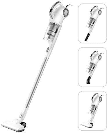 Midea MCS2045IT Aspirapolvere, 2 In 1 Scopa Elettrica con Filo, Aspirapolvere Potente 15Kpa, Tecnologia Ciclonica e Senza sacco, Soddisfa Varie Scene Di Pulizia, Bianco e Argento