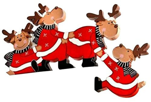 Weihnachten Türrahmen Dekorationen, Deko Holz Hängende Rentier Weihnachtsmann Weihnachten Elch Dekoration für Türrahmen