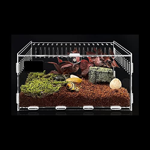 Caja de Alimentación de Insectos,Terrarios para Reptiles Lagarto Hábitat Portátil Recipientes de Acrílico para Escorpión Rana Cornuda Escarabajo Mantis Religiosa 10 * 8 * 7CM