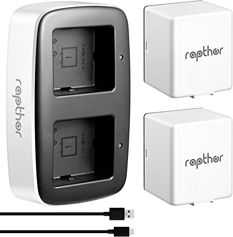 Rapthor Wiederaufladbarer Akku 2560 mAh, kompatibel mit Arlo Pro/Pro 2, Ersatzakku 7,4 V mit Ladestation für Arlo Pro/Pro 2 Kamera – VMA4400 (2er-Pack + Ladegerät)