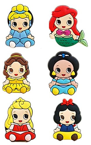 Fashion Yo 6PCS Toy Advengers Princes FRIDGE MAGNET Kids Memo Party Bag Fillers Board 3D Action Figures Gift Refrigerator sticker (PRINCESS)