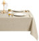 DWCN Leinen Beige Tischdecke Leinenoptik Abwaschbar Tischwäsche Wasserabweisend Tischtuch für Esszimmer, Garten, Party, Hochzeiten oder Haushalt,135x180cm