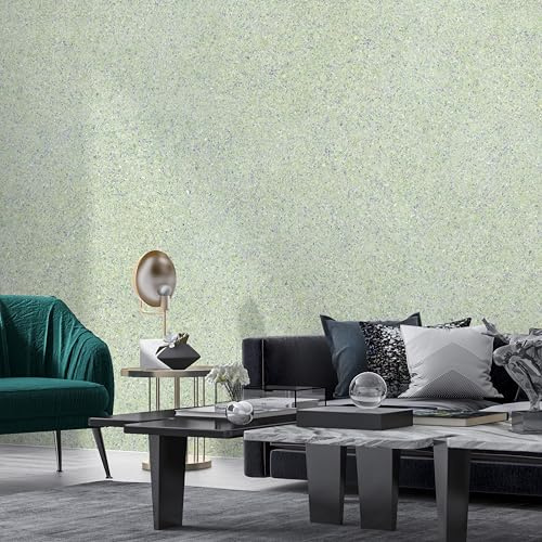 Belka B43 Papier peint vert pastel, pur coton, durable, autocollant, isolation thermique et acoustique, moderne et élégant, à faire soi-même, écologique et naturel, env. 3 m² (m²)