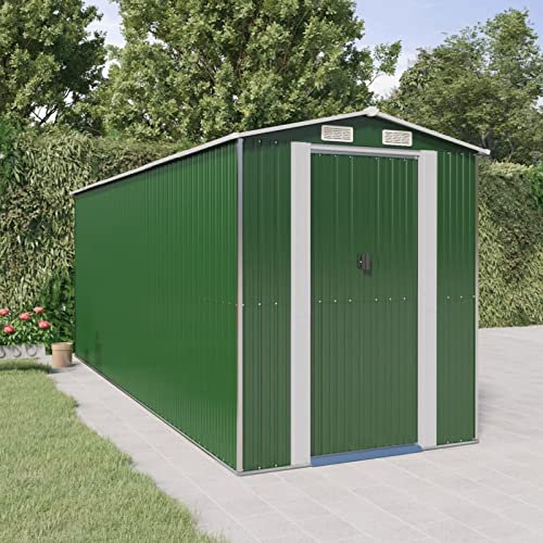 Abris De Jardin,Abri De Stockage pour Jardin,Abri D'Outils De Jardin,Abri de Jardin Vert 192x523x223 cm Acier galvanisé