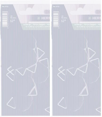 HERMA 5752 Bildaufhänger zum kleben, klein (Ø 30 mm, 10 Stück, Papier mit Leinenstruktur) selbstklebend, wasserlöslich gummiert, Aufhänger Tragkraft bis 800 g, weiß (Packung mit 2)