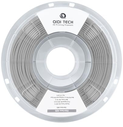 QIDI TECH Geruchloses ABS Filament 1.75mm, 3D Drucker Filament, 1 KG Spule (2.2lbs), 3D Druck Filament für die meisten FDM 3D Drucker, Grau