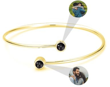 Personalisierte Foto Armband Personalisierte Projektion Armreif mit Bild im Stein versteckte Bild Armband Ich Liebe Dich Armband in 100 Sprachen Geschenke für Frauen