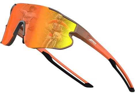 ATTCL Fahrradbrille Kinder Schnelle Brille Sportbrille Sonnenbrille TR90 | UV400, HD TAC Linse, Blendschutz, Rutschfest, Verstellbare Bügel und Nasenpolster, Sport, Baseball, Laufen, 8-16 Jahre