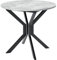 Mirjan24 Ausziehbarer Esstisch Dirko M, Runder Küchentisch, Praktischer Tisch für Esszimmer, L:90-130 x H:77 x B:90 cm, Esszimmertisch, Arbeitstisch (Grau Marmor/Schwarz)