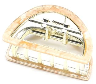 QinGoo Pince à cheveux taille moyenne pour femme en métal et acétate, Accessoire de cheveux élégant - 1 pièce (5,2 cm x 2,8 cm, rose clair)