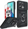 LeYi Cover per Redmi Note 13 4G (Non per 5G) con Vetro Temperato [2 Pack], Custodia con Protezione Fotocamera [Slidable] Antiurto con Anello Supporto TPU Bumper Antiurto Case Xiaomi Redmi Note13, Nero