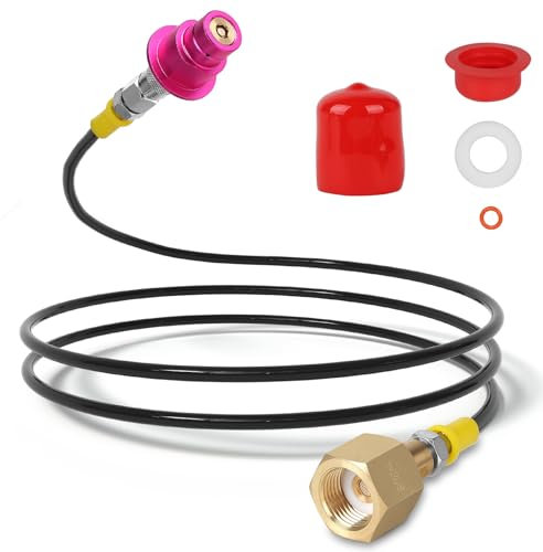 EFUTURETIME Co2 Sodasteam Quick Connect Hochdruckschlauch 1.5m Adapter für W21.8-14 CO2 Gasflaschen, Kompatibel mit Wassersprudler Duo, Crystal 3.0, Gaia, Art, Terra