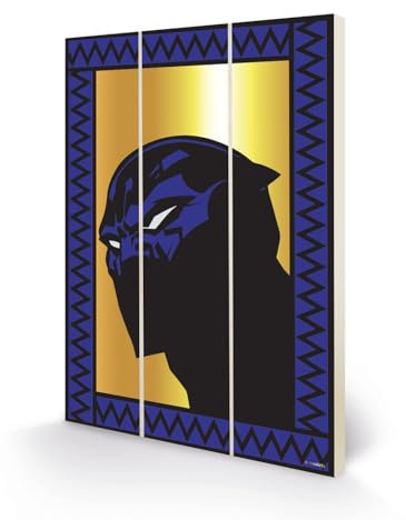 Marvel Black Panther Portrait Design 20 x 29,5 x 1,2 cm MDF-Wandkunstplatte