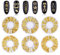 Nail Art Decoration, 2 Boxes Metal 3D Ocean Nail Studs Star Starfish Shell 12 Grid Mixed Sizes Nail Art Decor (Gold)