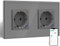 BSEED Wlan Schuko Steckdose mit USB C 20W Schnellladegerät,Smart Steckdose Unterputz mit Strommessung,Arbeit mit Alexa/Google Home,Stromzähler für Doppelsteckdose mit Smart Life App,2 Fach 157mm Grau