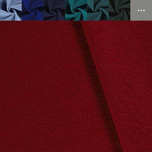 Walkloden Meterware - Walkstoff uni - Mantelstoff, Trachtenstoff - Wollwalk - Loden - 100% Schurwolle, mulesingfreie Wolle *Ab 50cm, Farbe: 015 Dunkelrot