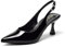 Zhabtuc Damen Pumps mit Kitten Heel, Slingback, 8 cm, Stiletto, spitz, geschlossene Zehenpartie, Elegante Brautschuhe für Hochzeiten, Schwarz, 40 EU