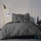 MATT & ROSE Housse de Couette Enfant Unie Coton LAVÉ | 100% Coton | Oeko-TEX [ 140x200cm | Mixte | Anthracite
