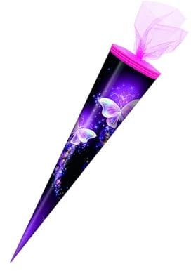 Schultüte / Zuckertüte / 50cm / rund / Schmetterling - Shining Butterfly