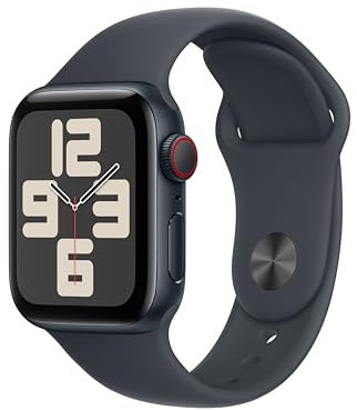 Apple Watch SE de 2.ª generación GPS + Cellular Smartwatch con Caja de Aluminio en Medianoche de 40 mm y Correa Deportiva Medianoche - Talla S/M. Monitores de entreno y sueño y Resistencia al Agua