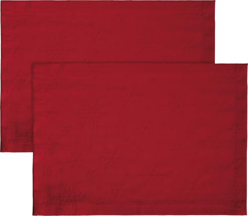 REDBEST Tischset Snowflake 2er-Pack bügelleicht rot Größe 35x50 cm