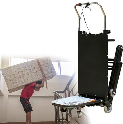 GESAIDES Carretilla Eléctrica para Subir Escaleras, Carretilla Eléctrica Plegable de 2980 W, Capacidad de 500 kg, para Almacén logístico de Muebles Móviles