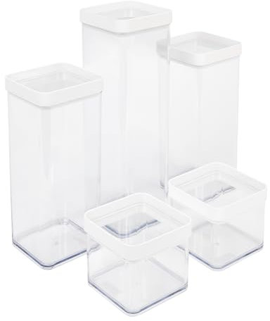 Rotho Fera Set Vorratsdosen (1.5+0.5+2 l) 5 tlg. FERA, Kunststoff (PP) BPA-frei, transparent, (30.6 x 10.6 x 29.7 cm)