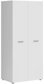 BLACK RED WHITE Armoire 2 portes Neno 81 cm blanche - Armoire moderne en panneau de meuble de 179 cm de haut x 54 cm de profondeur - Sans miroir - Idéale pour la chambre à coucher