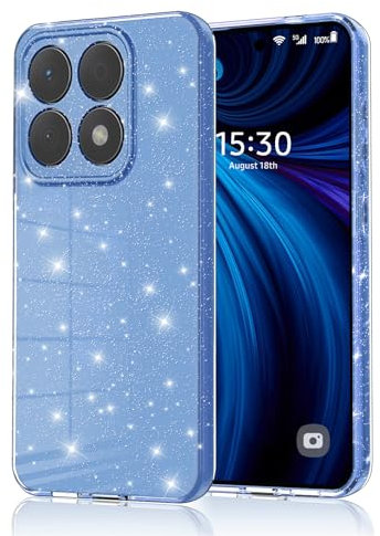 Eherui Handyhülle für Xiaomi 14T Pro 5G Glitzer, Silikon TPU Anti-Fingerabdruck Hülle,Flexible Stoßfeste Schutz Case Dünn Kratzfest und Absturzsicherung Schutzhülle für Xiaomi 14T Pro,Blau